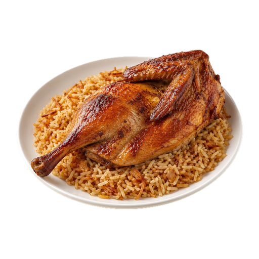 نصف بطة مع الأرز