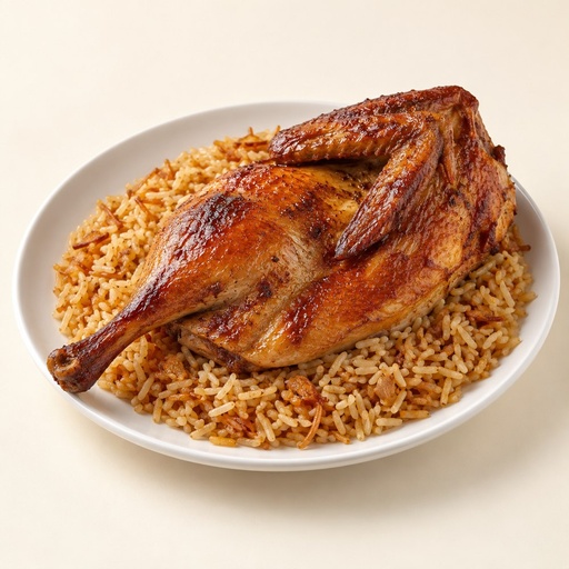 نصف بطة مع الأرز