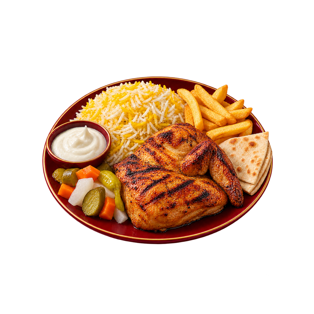 [MADINA-MENU-ROTISSERIE-MEAL-04] Rotisserie Chicken Breast Quarter Meal