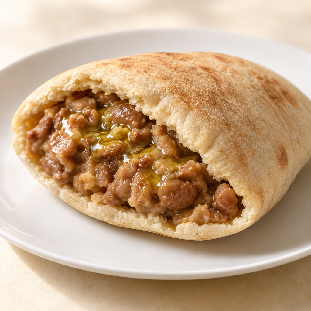ساندوتش فول بزيت الزيتون (شامي)