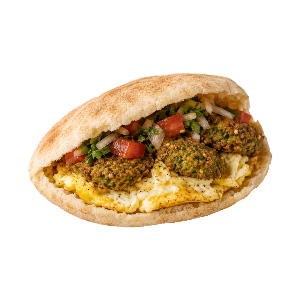 ساندوتش طعمية على بيض