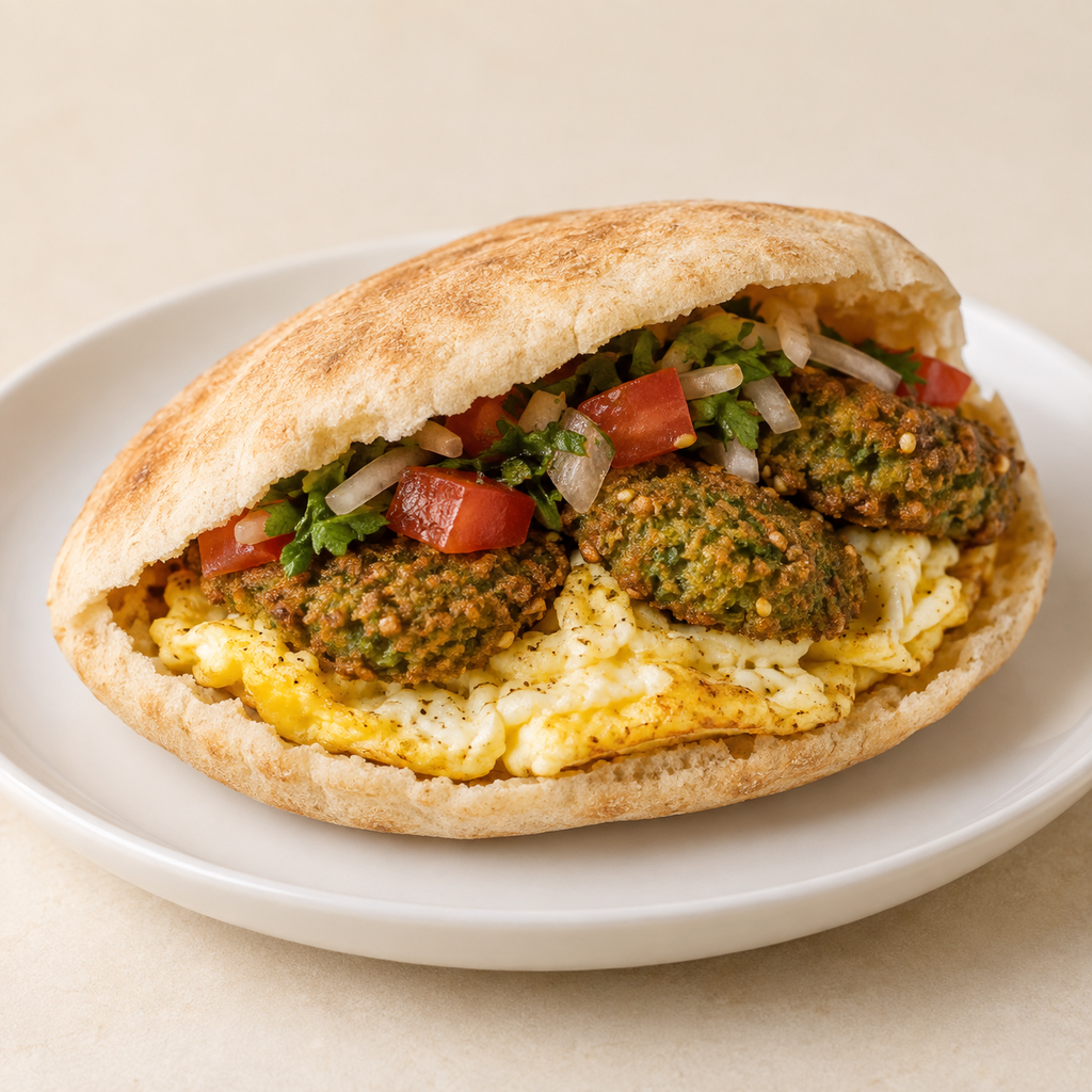 ساندوتش طعمية على بيض (شامي)