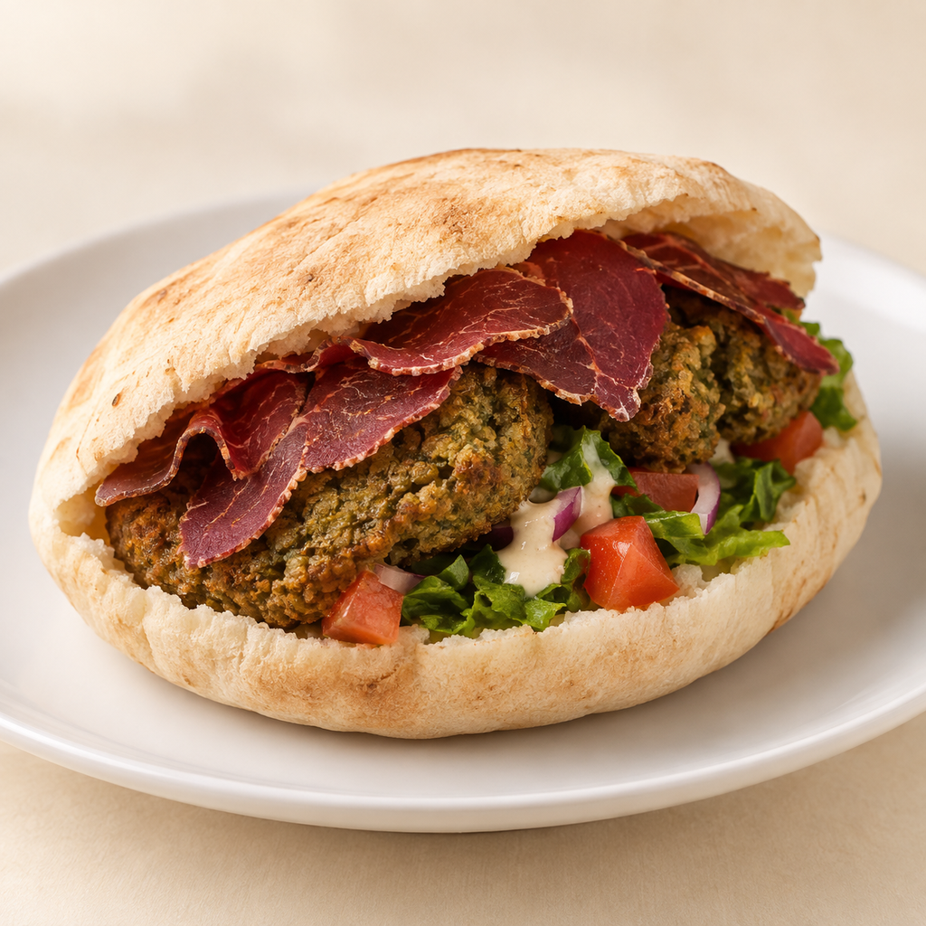 ساندوتش طعمية بسطرمة (شامي)
