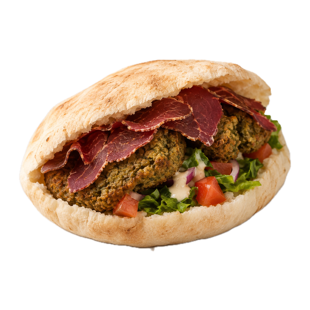 ساندوتش طعمية بسطرمة (شامي)