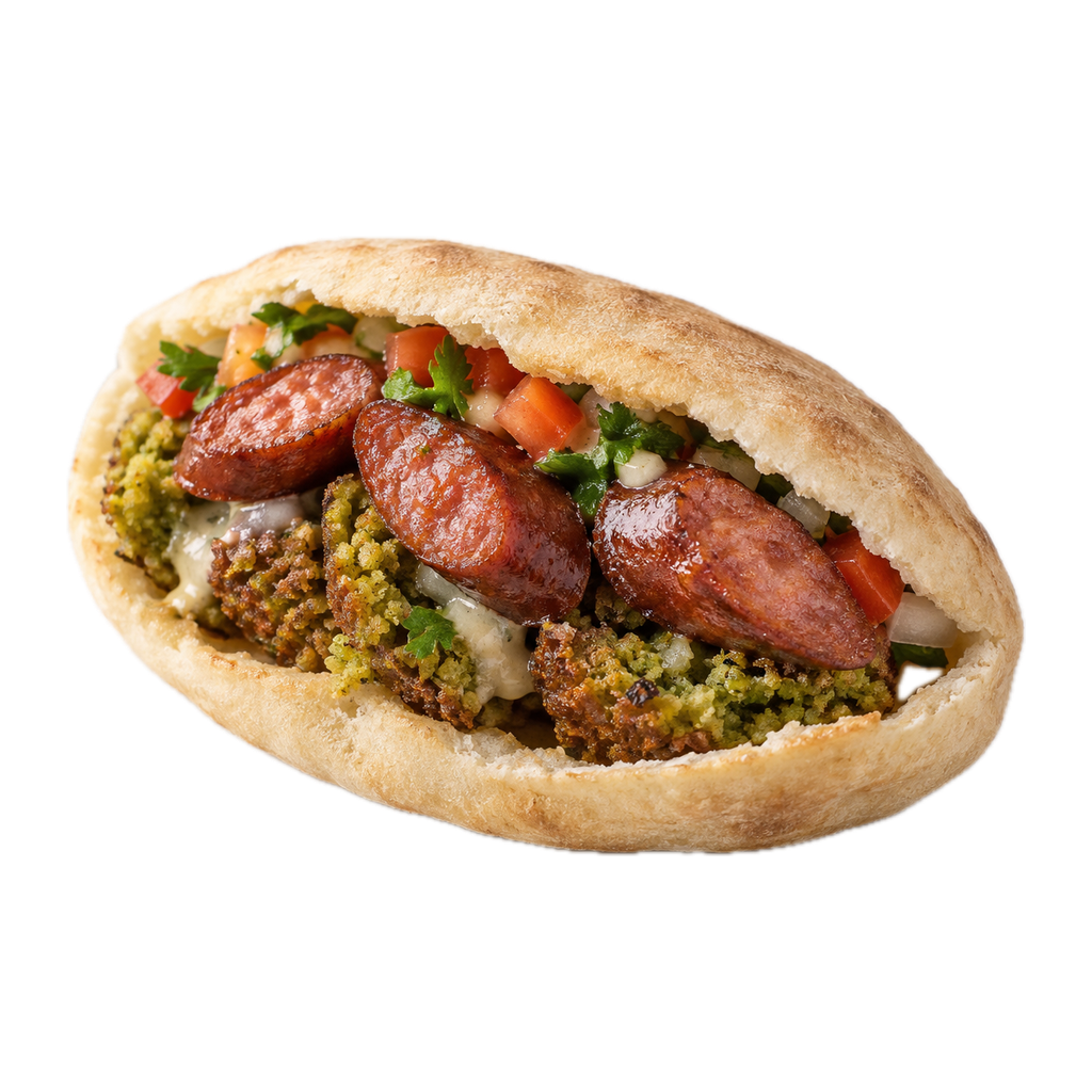 ساندوتش طعمية سوسيس (شامي)