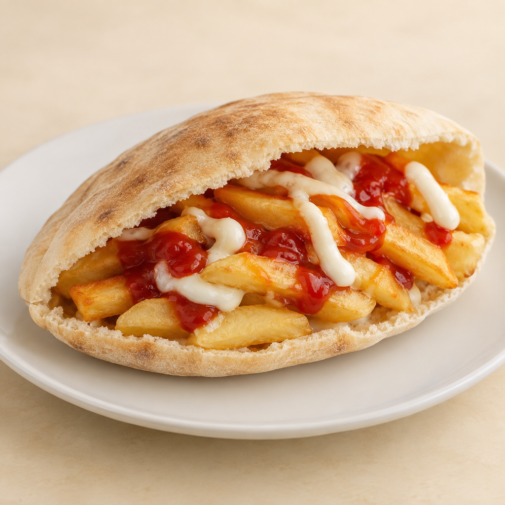 ساندوتش بطاطس كاتشب ومايونيز (شامي)