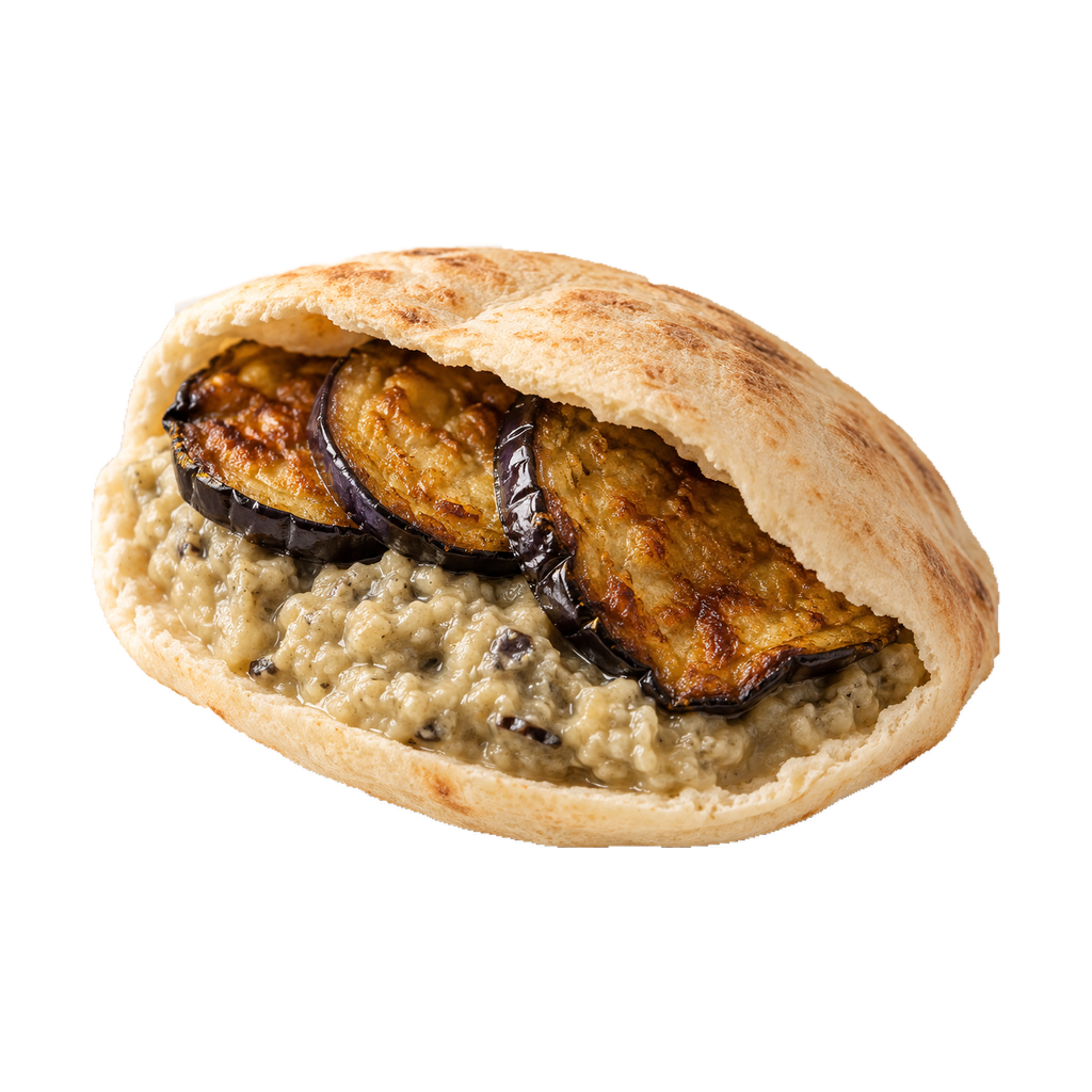 ساندوتش بابا غنوج باذنجان مقلي (شامي)
