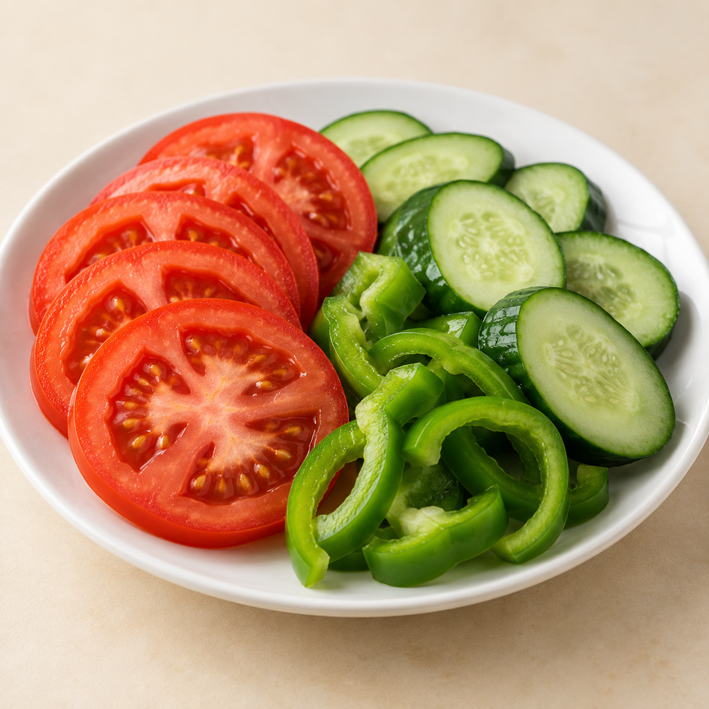 [NEAMA-MENU-SIDES-03] طبق طماطم وخيار وفلفل