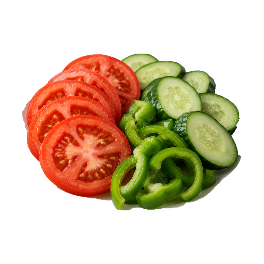 [NEAMA-MENU-SIDES-03] طبق طماطم وخيار وفلفل