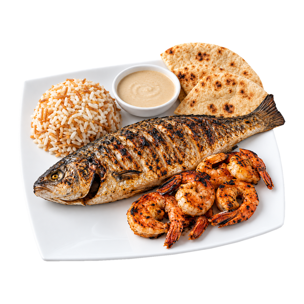 وجبة بوري وجمبري مشوي (سنجاري)