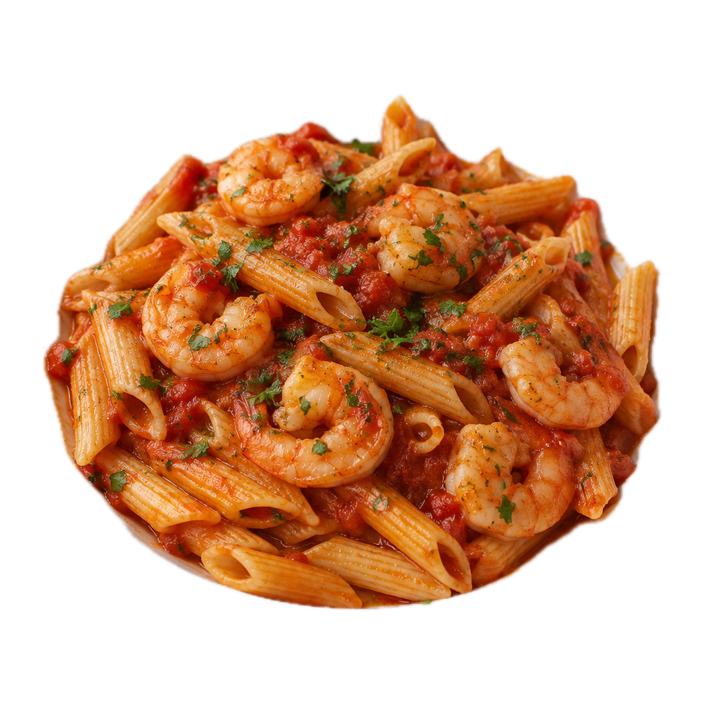 [GOMHOR-MENU-PASTA-04] مكرونة بالجمبري ريد صوص