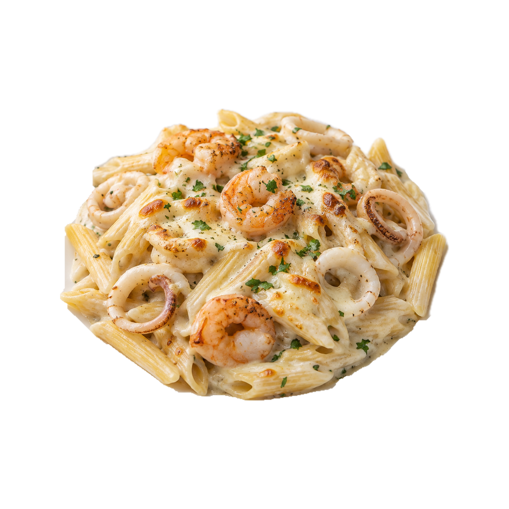 [GOMHOR-MENU-PASTA-05] مكرونة سي فود وايت صوص وكريمة وموتزاريلا
