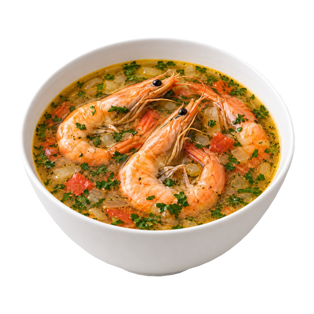 شوربة جمبري بقشره