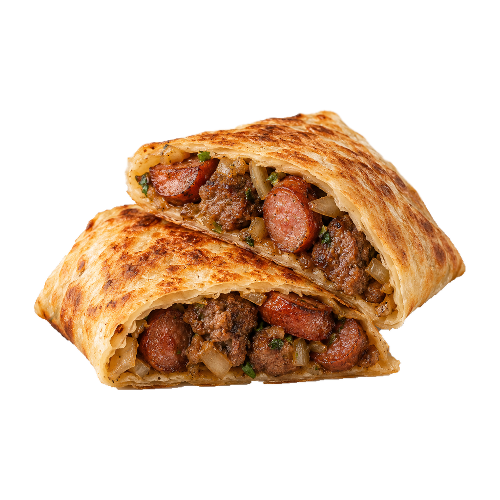 كريب سجق على كفتة (سادة)