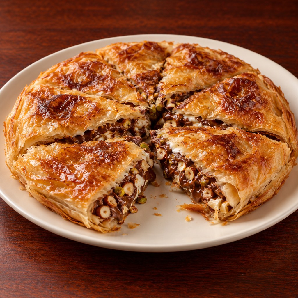[RAS-SWEET-FETEER-CHOCOLATE-NUTS-1] فطير حلو شوكولاتة مكسرات (Medium)