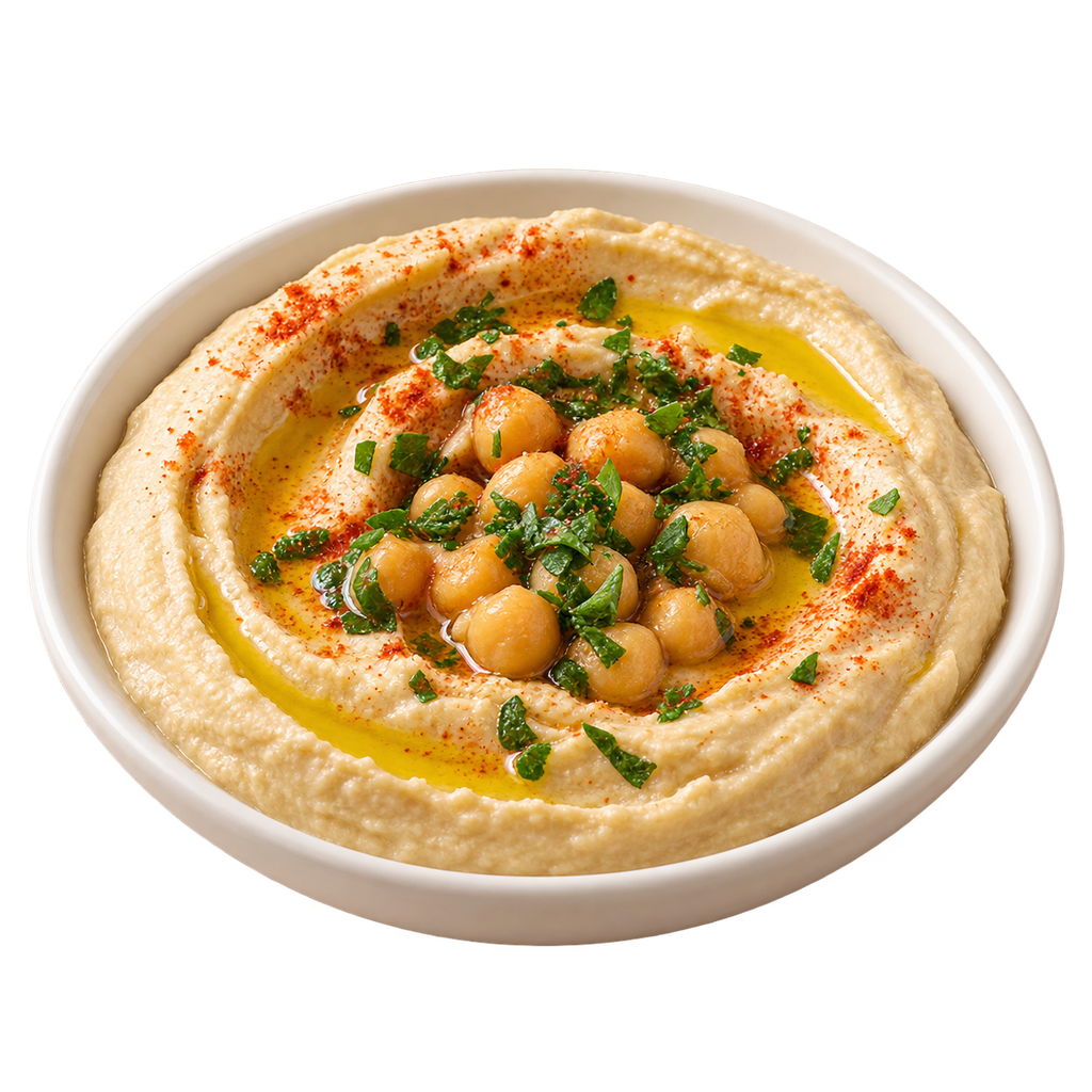 [RAYAN-MENU-PLATE-03-1] Smooth Chickpea Musabbaha Plate (صغير)