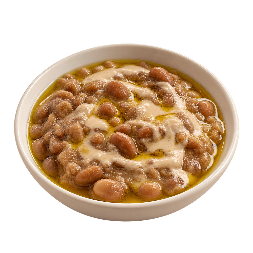 [RAYAN-MENU-PLATE-16-1] Fava Beans with Olive Oil and Tahini Plate (صغير)