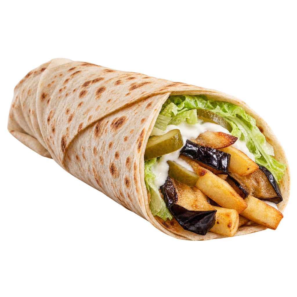[RAYAN-MENU-MIX-02-1] سندوتش بطاطس وباذنجان (صاج)