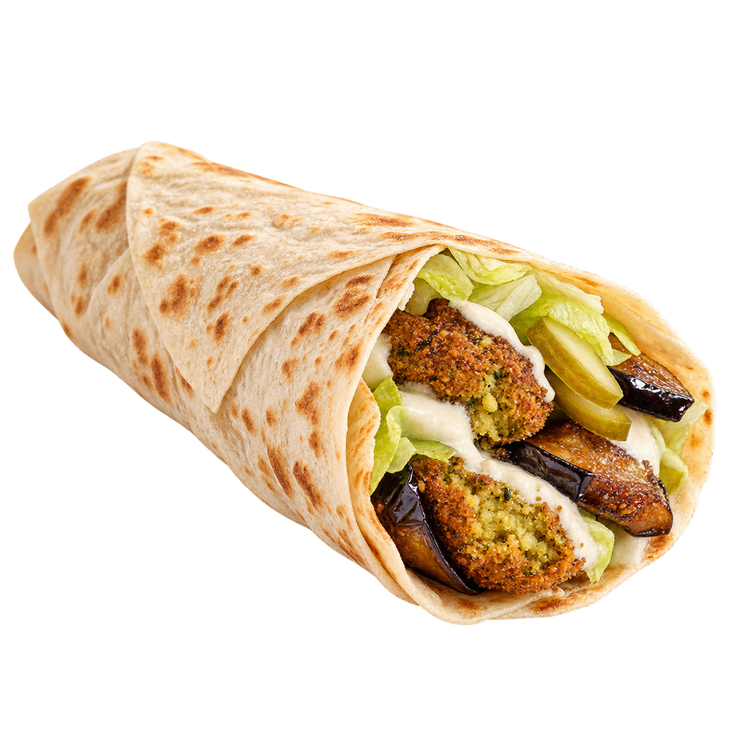 [RAYAN-MENU-MIX-17-1] سندوتش فلافل وباذنجان (صاج)