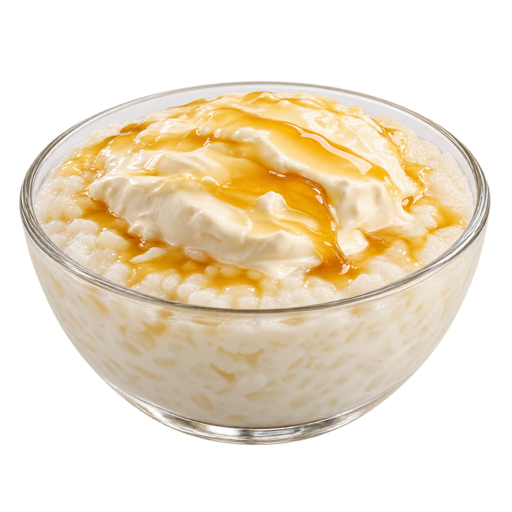 [TASTY-MENU-RICE-009] Rice Pudding with Cream and Honey