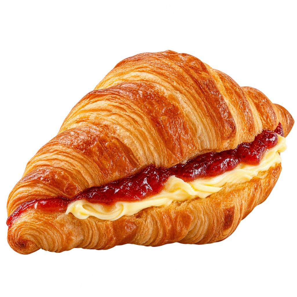 [CROISSANT-MENU-022] كرواسون مربى وزبدة