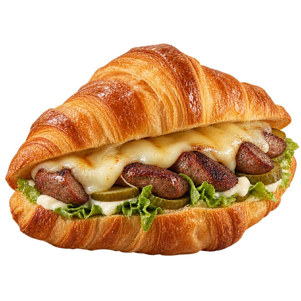[CROISSANT-MENU-047] سجق سوري مع قشقوان