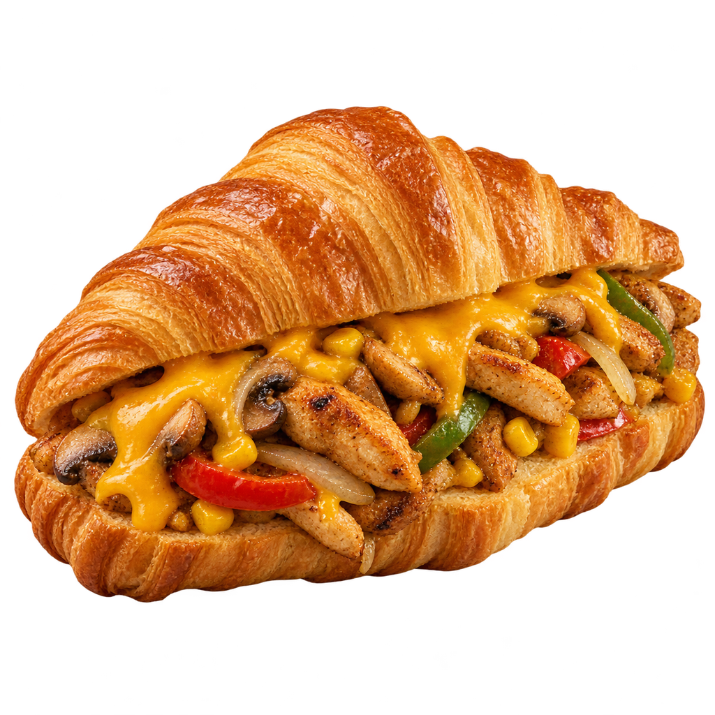[CROISSANT-MENU-048] فاهيتا فراخ مع شيدر