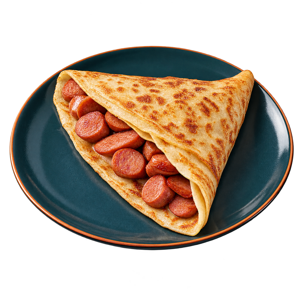 [SPICY-MENU-MEAT-01-1] Sausage Crepe (سادة)