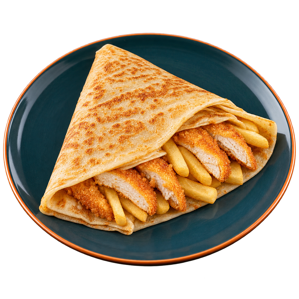 [SPICY-MENU-MIX-01-1] Chicken Pane and Fries Crepe (سادة)