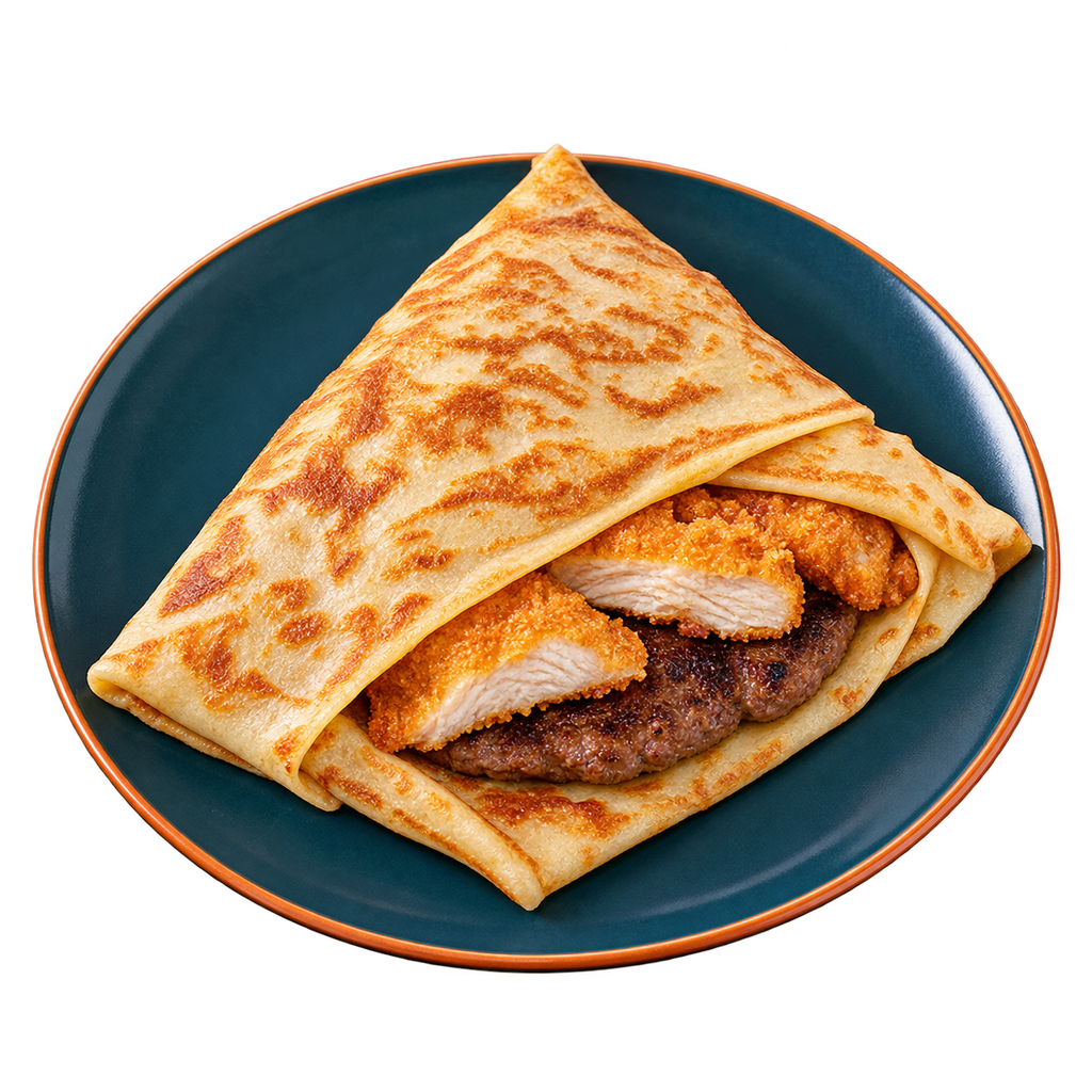 [SPICY-MENU-MIX-03-1] كريب بانيه على برجر (سادة)