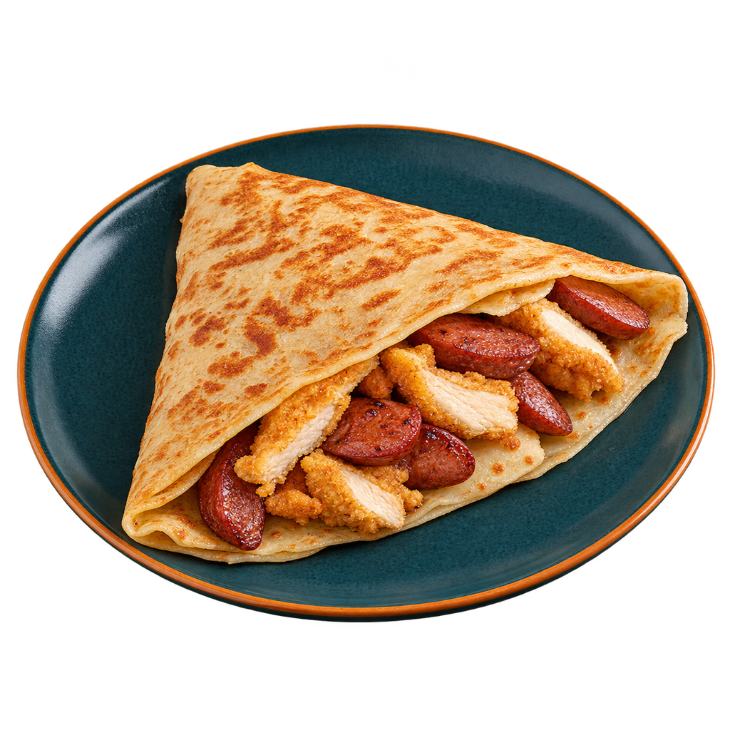 [SPICY-MENU-MIX-04-1] كريب بانيه على سجق (سادة)