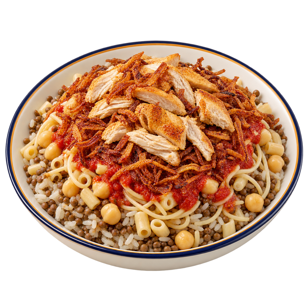 [QANDIL-MENU-KOSHARY-TAKEAWAY-08] Chicken Takeaway Koshary