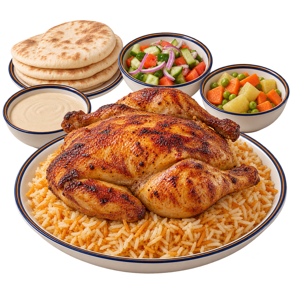 [QANDIL-MENU-GRILLS-06] فرخة شواية مع الأرز