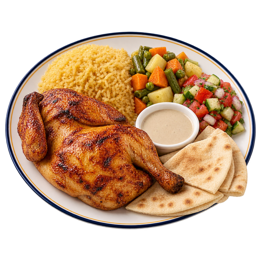 [QANDIL-MENU-GRILL-MEAL-03] وجبة نصف فراخ شواية