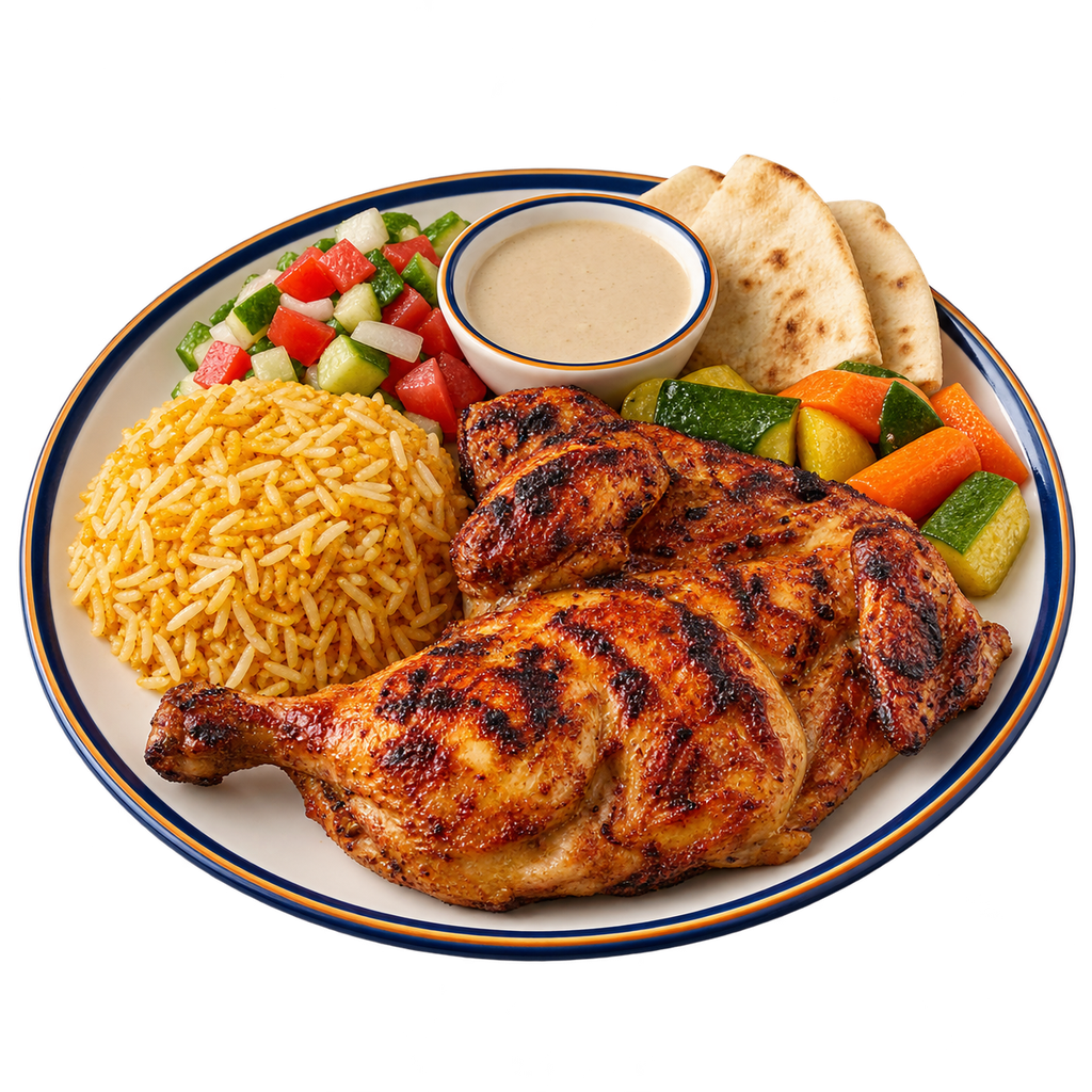 [QANDIL-MENU-GRILL-MEAL-08] Half Grilled Chicken Meal