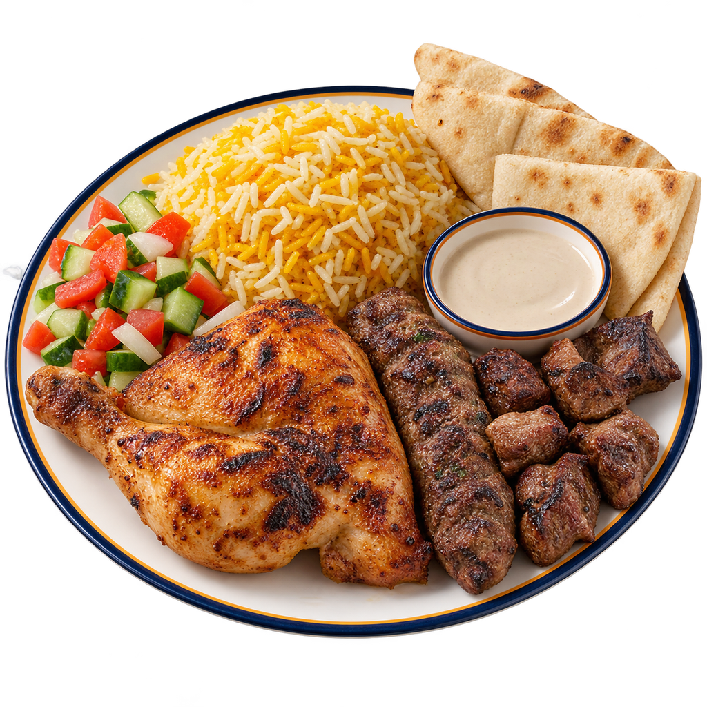 [QANDIL-MENU-GRILL-MEAL-18] Quarter Chicken with Kofta Kebab and Canned Drink