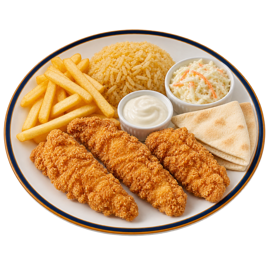 [QANDIL-MENU-MAGHREBI-01-1] Crispy 3 Chicken Strips Meal (عادي)
