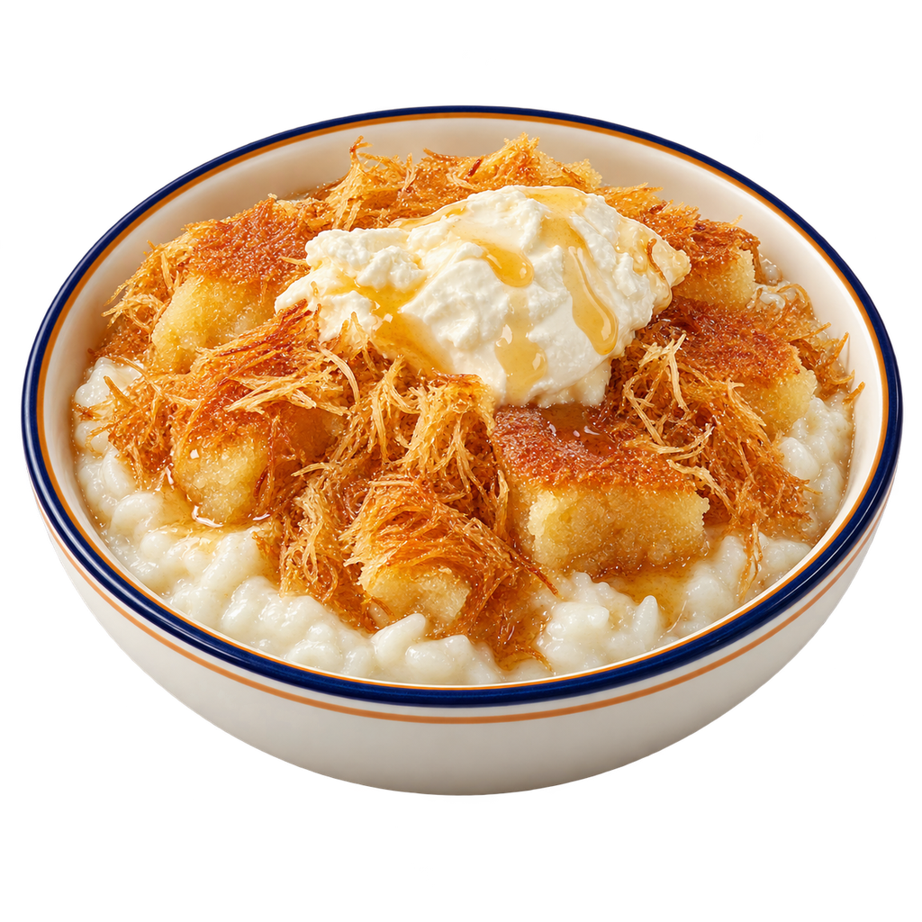 [QANDIL-MENU-RICE-PUDDING-05] أرز بلبن بسبوسة وكنافة