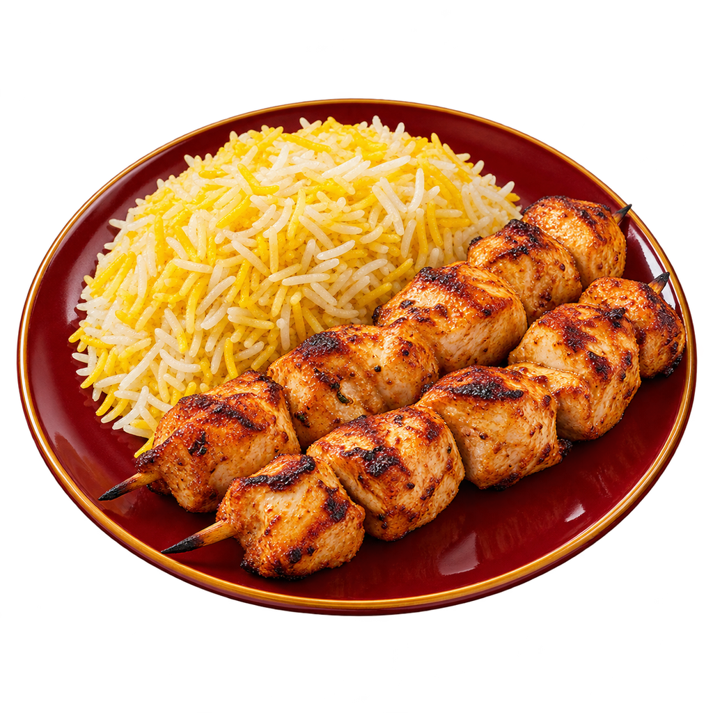 شيش طاووق مع أرز
