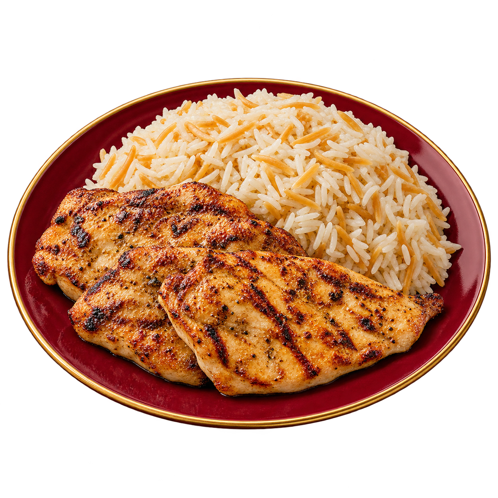 [MADINA-MENU-CHICKEN-05-1] صدور مشوية مع أرز (ربع كيلو)