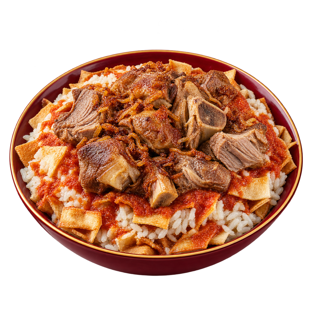 [MADINA-MENU-EASTERN-02] طبق فتة باللحمة الضاني