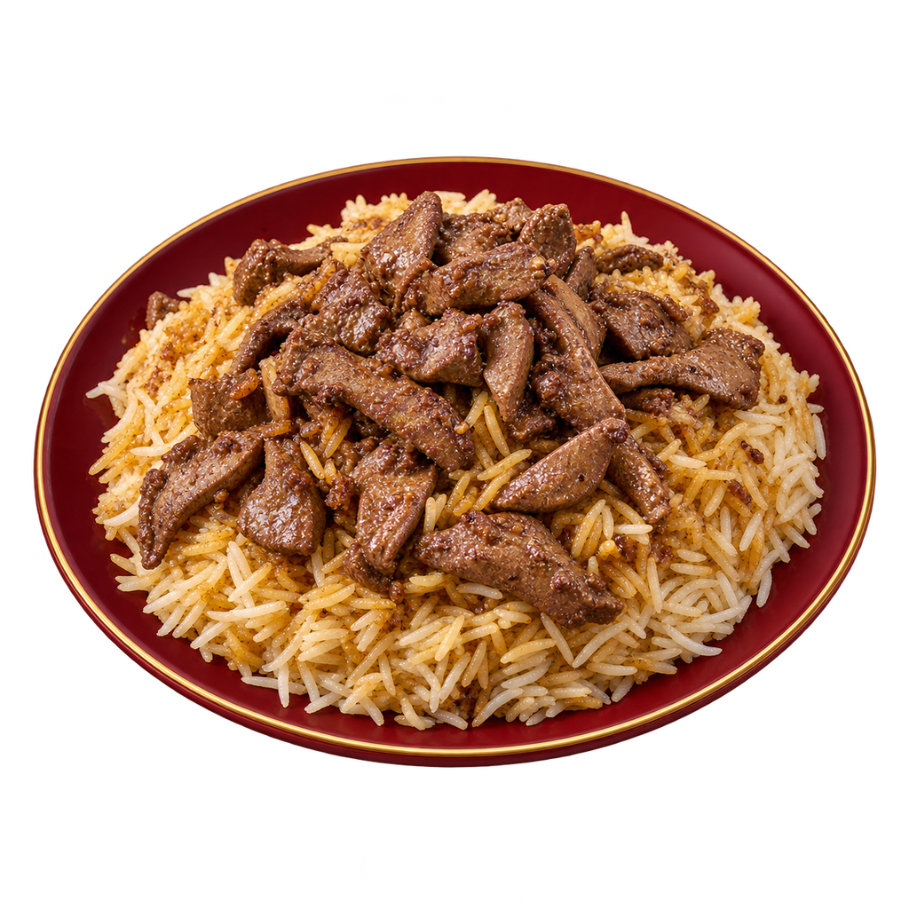 [MADINA-MENU-COOKED-04] أرز بسمتي بالكبدة