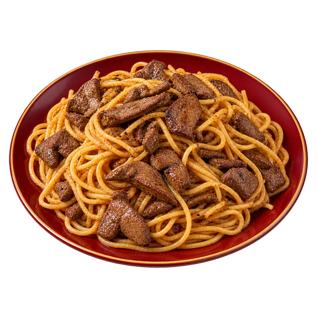 [MADINA-MENU-COOKED-09] مكرونة أسباجتي بالكبدة
